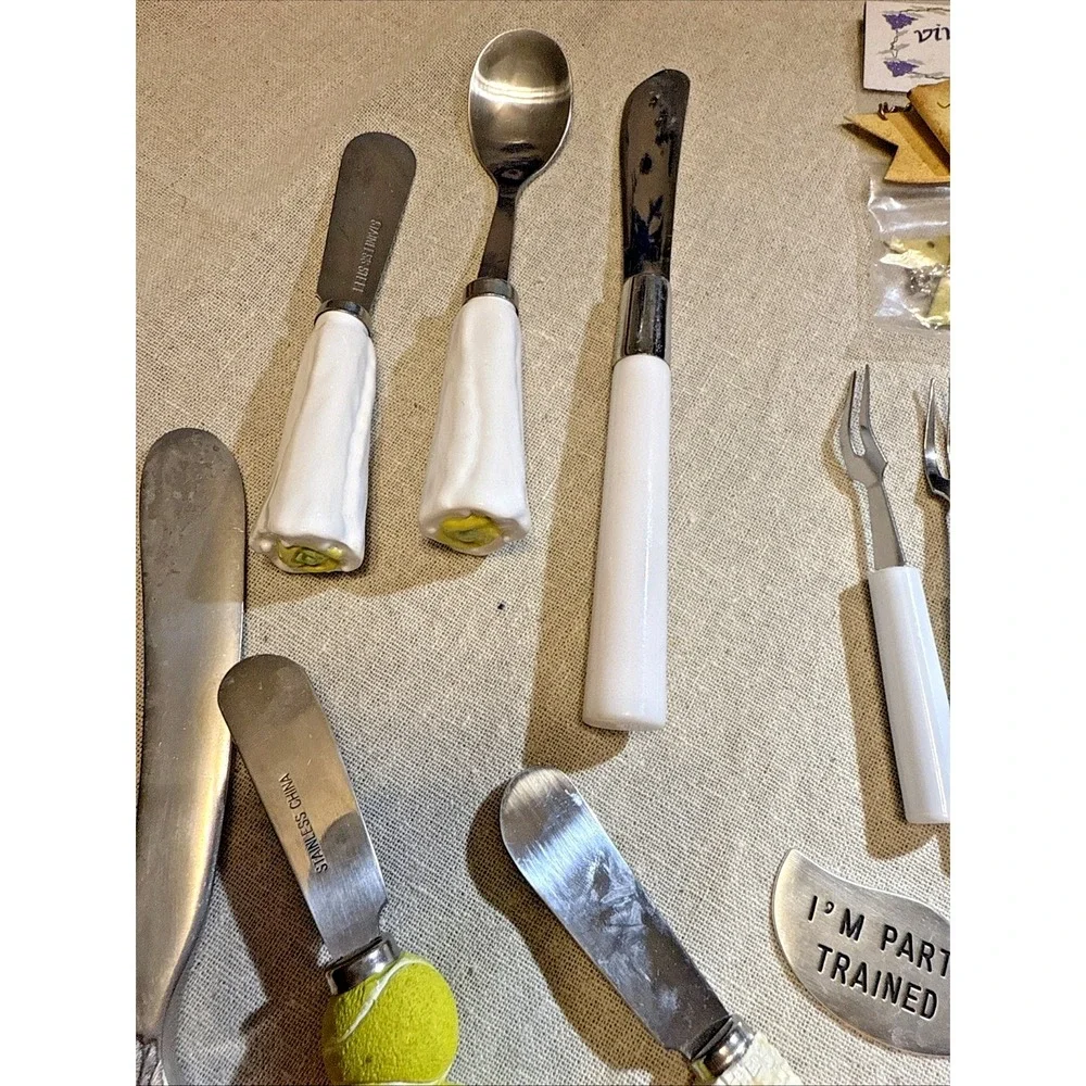 42 pcs-Charcuterie Cheese Knives Spreaders-variety styles w/‎ wine top & openers